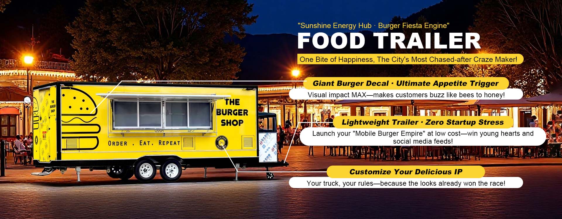 Ruokaperävaunujen valmistajan kuorma-auto